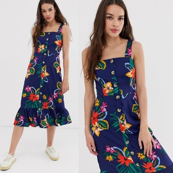 button through midi dresses